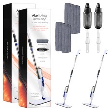 AKEI 居家噴霧拖把 + 超細纖維拖布 2入, 2套