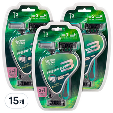 포멀비 포맨 퍼펙트 3 휴대용 일회용 면도기 3중날 보너스팩, 15개