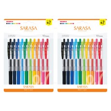 斑馬 ZEBRA SARASA CLIP 按壓式鋼珠筆 10色組 0.7mm, 混合色, 2套