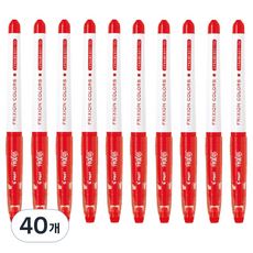 PILOT 百樂 FRIXION 可擦拭彩色簽字筆, 紅色, 40個
