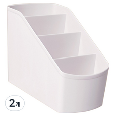 코레시스 다용도 깔끔 연필꽂이 책상 오거나이저, 4칸 화이트, 2개