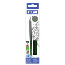 MILAN 經典三角鉛筆 B 12入, 1組, 綠色
