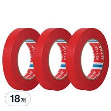 iQIHAN 칼라 마스킹 종이테이프 20mm x 15m, 레드, 18개