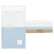 MOMUS 玻尿酸白金保濕面膜 25ml, 12片, 1袋