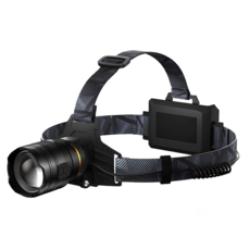 變焦LED防水頭燈, XHP-360, 黑色, 1個