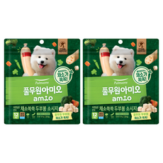 풀무원아미오 강아지 채소 쏙쏙 두부봉 소시지 간식 12p, 두부맛, 204g, 2개 두부맛, 204g, 2개