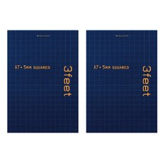 MARUMAN 3feet直式方格a7記事本, 藍色, 2本