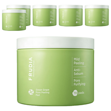 FRUDIA 青葡萄毛孔去角質棉片 罐裝 70片, 6個, 170ml