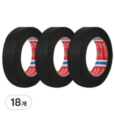 iQIHAN 達達彩色美紋膠帶 25mm x 15m, 18個, 黑色