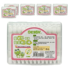 DOOBY 大眼蛙 嬰幼兒安全棉棒 適用於清潔耳垢、鼻孔, 60支, 6盒