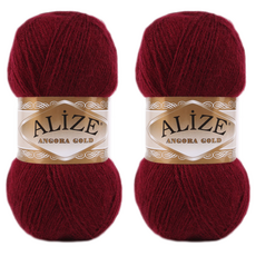 Mamaknit 安哥拉金針織紗, 57酒, 2個