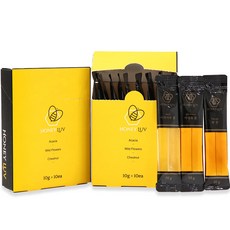 Honey Luv蜂蜜隨身包 洋槐花口味 10g 6條+野花口味 10g 6條+栗子口味 10g 6條+隨機口味 10g 2條, 200g, 1組