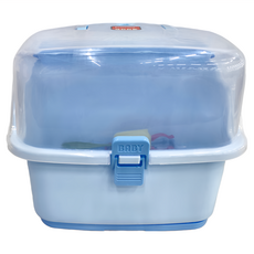 奶瓶收納箱 可拆卸支架 瀝乾奶瓶 奶嘴 輔食碗 抽屜式集水托盤, 奶瓶收納箱 + 可拆卸支架 + 集水盤, 藍色