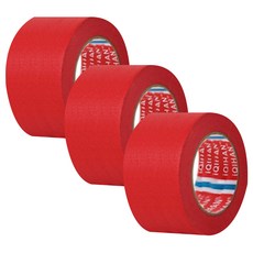 iQIHAN 칼라 마스킹 종이테이프 50mm x 15m, 레드, 3개