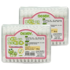 DOOBY 大眼蛙 嬰幼兒安全棉棒 適用於清潔耳垢、鼻孔 適合嬰幼兒使用, 60支, 2盒