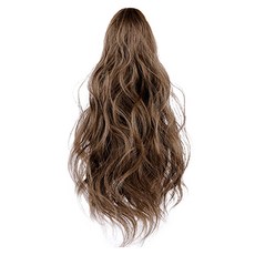 하이유니 히피 펌 숏 포니테일 부분가발 40cm, 라이트브라운, 1개