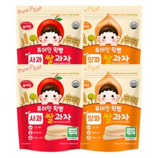 Pure Eat 孩童風味米餅 4入組, 蘋果口味+洋蔥口味, 1組
