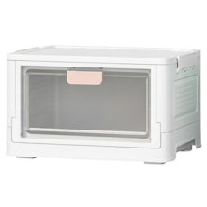 摺疊收納箱 大號單開門, 大號(39 x 28 x 23.5cm), 粉色, 1個