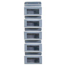 門後五層收納掛袋 不織布PVC鐵鉤材質 灰色/米色 含無痕掛勾+門板掛勾, 118 x 32 x 9.5cm
