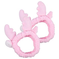 Areumtree 可愛洗臉髮帶, 粉紅色, 2個