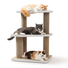 PANGPOT 三層貓抓板貓跳臺, 白色, 1個