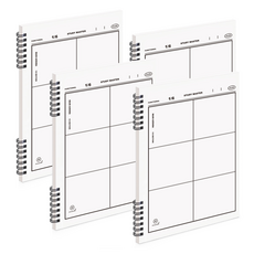 It spring 左側線圈6分割筆記本, 單一顏色, 4個