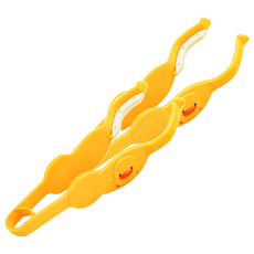 PiYOPiYO 黃色小鴨 高級奶瓶夾, 適用於沸煮消毒, 黃色, 2個