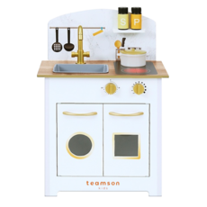 TEAMSON 小廚師波爾多經典木製廚房玩具套裝, White Gold, 1個