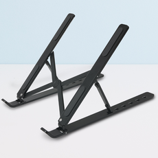 홈플래닛 접이식 휴대용 알루미늄 노트북 거치대 (휴대용 파우치 포함), CP-LS03, 매트 블랙, 1개