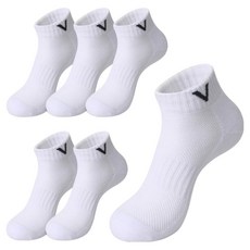 valentino christy 男款V型半網眼緩震運動襪 [雙層底緩震 + 腳背網眼], 白色(white)_6雙, 1個