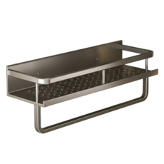 太空鋁免打孔系列 洗手台置物架 有掛桿 40 x 12 x 11cm, 1個, 太空鋁