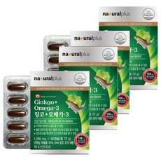 내츄럴플러스 징코 오메가3, 60정, 4개