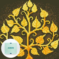 DCLARE 畫框 帆布版 鑽石畫 DIY 套組 30 x 30 cm, 幸運樹, 1個