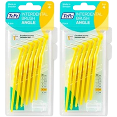 TePe 緹碧 L型牙間刷 角型牙間刷 0.7mm 黃色, 6入, 2個