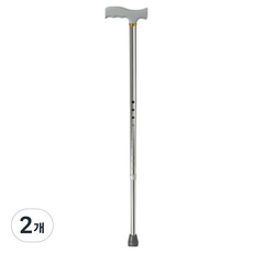 엑스터 초경량 알루미늄 합금소재 높이 10단 조절 지팡이 58~96cm, 실버, 2개