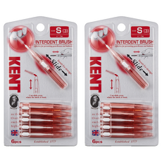 KENT. 齒間刷 牙間刷 可彎曲 伸縮收納 S, 1.2mm, 6支, 2組