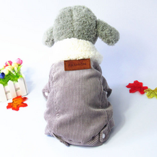 Harashikokuki 告別冬天 燈芯絨風格 狗狗外套, 灰色