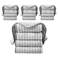 Allwaili 條紋超細纖維廚房抹布 灰色 TSP1566, 20個