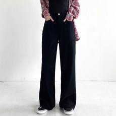 jalbba jean 女款絨毛內刷毛長版半寬版棉褲