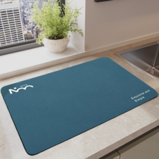 Heldon 可水洗珪藻土地墊, 藍色, 1層, 1個