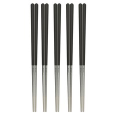 MiyAco 米雅可 輕漾 316六角雙節筷 MY-H070021 24cm, 單品, 黑色, 5雙