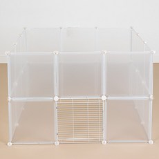 DING DONG PET 寵物圍欄 小型 23片 + 安全門組合, 透明