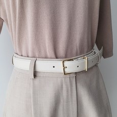 BABISOO Lanbelle 方形金扣皮革修身腰帶