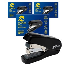 Peace Tools 和平韓國扁平簡易訂書機HD-510, 3個, 黑色