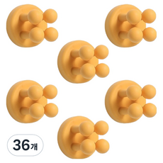 Block Mart 黏貼式多功能矽膠牙刷刮鬍刀架, 黃色, 36個