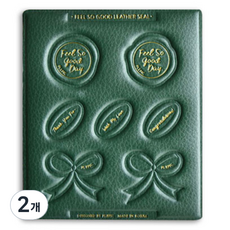 PLEPIC Feel So Good 皮質封蠟裝飾貼紙 深綠色, 2個, 1入