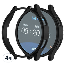 MOHARLAB Galaxy Watch 相容 螢幕保護 硬殼 44mm, 01 黑色