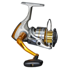 okuma 寶熊釣具 捲線器 Spinning 猴 MONKEY 鋁線杯 2 + 1BB, 銀色 + 黃色 + 黑色, 1個