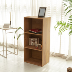 LiFArt 日系簡約三層收納櫃 HDF-8007-B, 黃金橡木色, 42.1 x 28.2 x 89cm