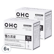 오상헬스케어 헬스프로 개인용 혈당검사지, 6개, 50개입